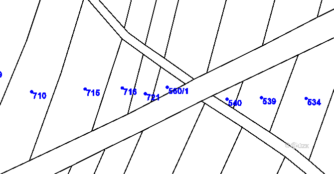 Parcela st. 560/1 v KÚ Lhotice u Jemnice, Katastrální mapa