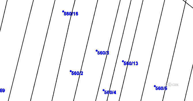 Parcela st. 560/3 v KÚ Lhotice u Jemnice, Katastrální mapa