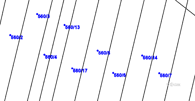 Parcela st. 560/5 v KÚ Lhotice u Jemnice, Katastrální mapa