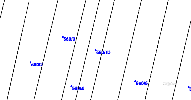 Parcela st. 560/13 v KÚ Lhotice u Jemnice, Katastrální mapa