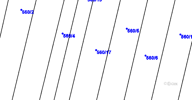 Parcela st. 560/17 v KÚ Lhotice u Jemnice, Katastrální mapa