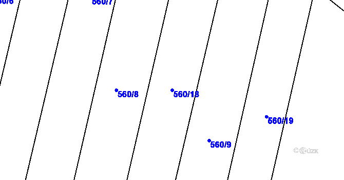 Parcela st. 560/18 v KÚ Lhotice u Jemnice, Katastrální mapa