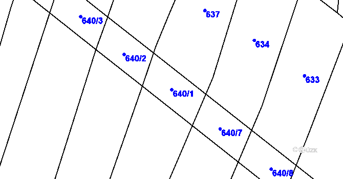 Parcela st. 640/1 v KÚ Lhotice u Jemnice, Katastrální mapa