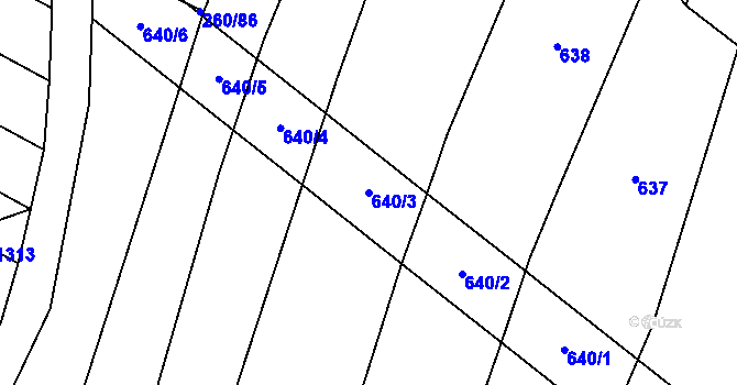 Parcela st. 640/3 v KÚ Lhotice u Jemnice, Katastrální mapa