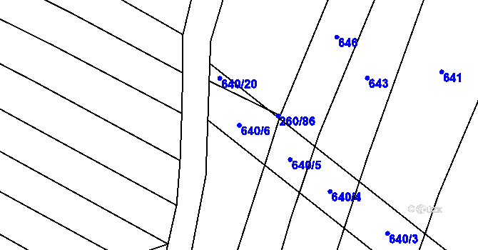 Parcela st. 640/6 v KÚ Lhotice u Jemnice, Katastrální mapa