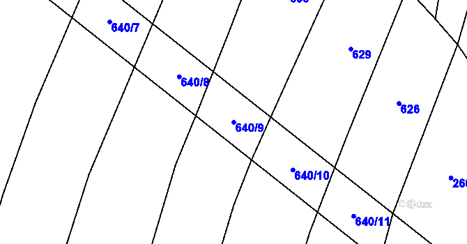 Parcela st. 640/9 v KÚ Lhotice u Jemnice, Katastrální mapa