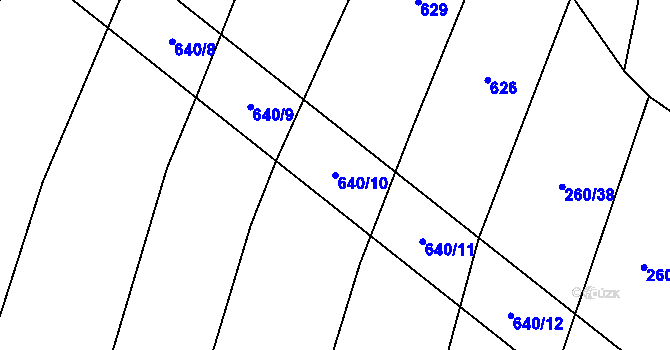 Parcela st. 640/10 v KÚ Lhotice u Jemnice, Katastrální mapa