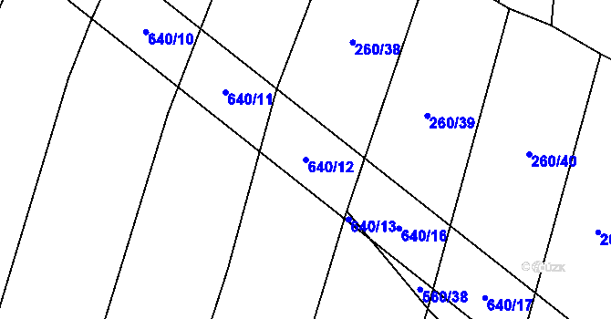 Parcela st. 640/12 v KÚ Lhotice u Jemnice, Katastrální mapa