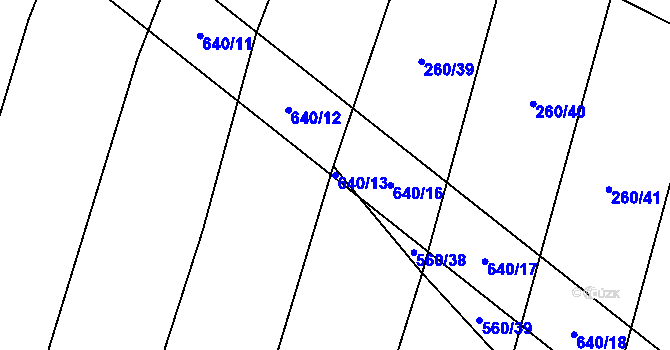 Parcela st. 640/13 v KÚ Lhotice u Jemnice, Katastrální mapa