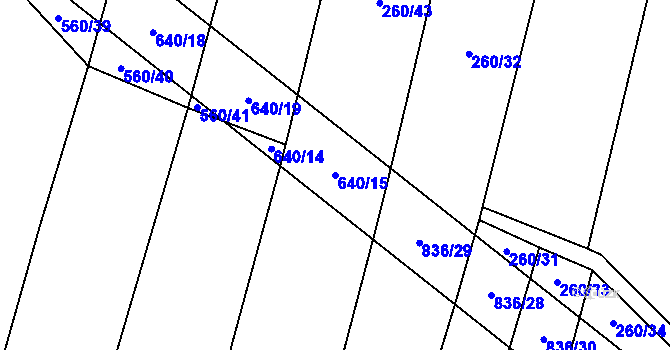 Parcela st. 640/15 v KÚ Lhotice u Jemnice, Katastrální mapa