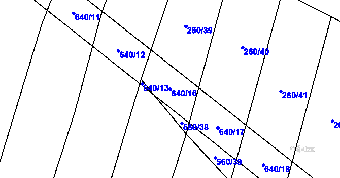 Parcela st. 640/16 v KÚ Lhotice u Jemnice, Katastrální mapa