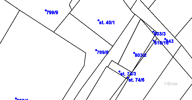 Parcela st. 799/8 v KÚ Lhotice u Jemnice, Katastrální mapa