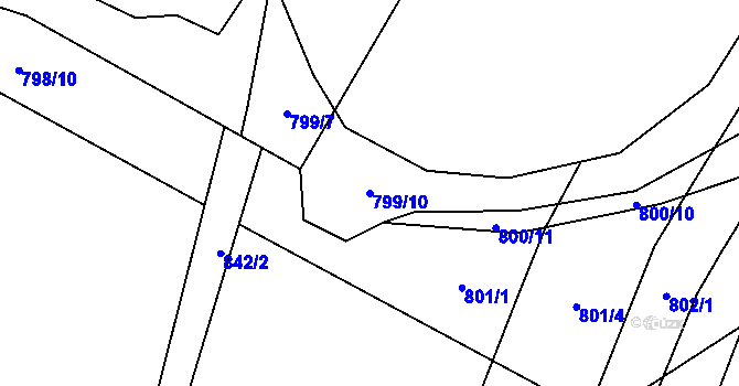 Parcela st. 799/10 v KÚ Lhotice u Jemnice, Katastrální mapa