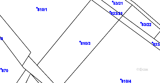 Parcela st. 810/3 v KÚ Lhotice u Jemnice, Katastrální mapa