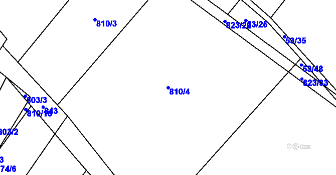 Parcela st. 810/4 v KÚ Lhotice u Jemnice, Katastrální mapa