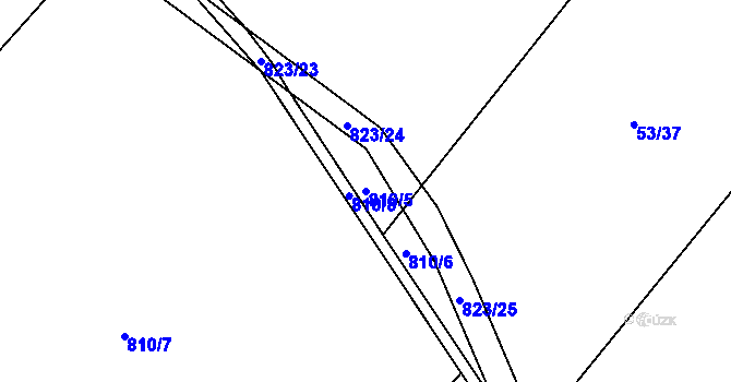Parcela st. 810/5 v KÚ Lhotice u Jemnice, Katastrální mapa