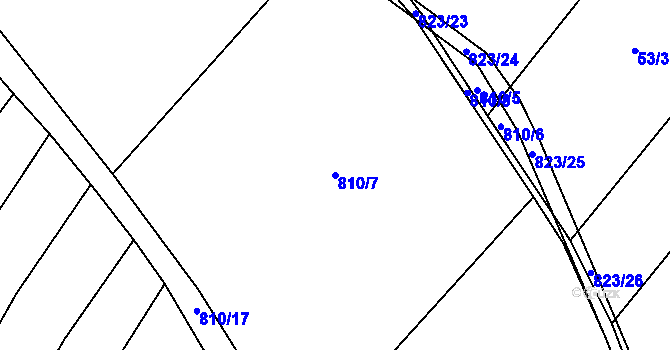 Parcela st. 810/7 v KÚ Lhotice u Jemnice, Katastrální mapa