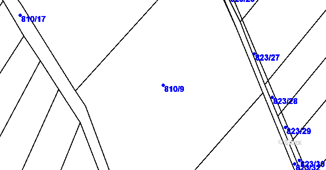 Parcela st. 810/9 v KÚ Lhotice u Jemnice, Katastrální mapa