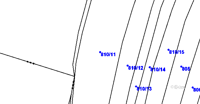 Parcela st. 810/11 v KÚ Lhotice u Jemnice, Katastrální mapa