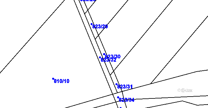 Parcela st. 823/30 v KÚ Lhotice u Jemnice, Katastrální mapa