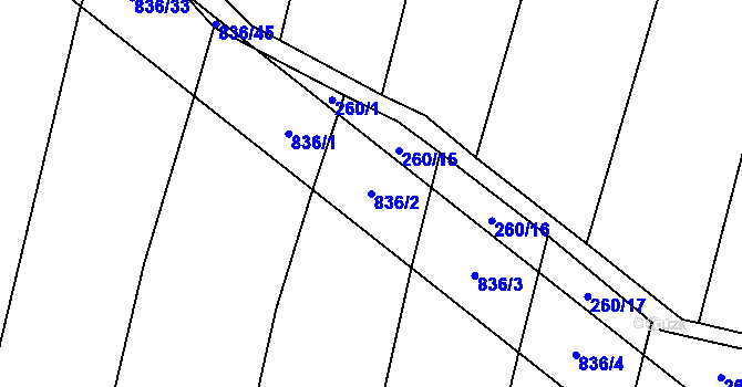 Parcela st. 836/2 v KÚ Lhotice u Jemnice, Katastrální mapa
