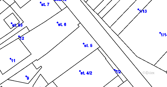 Parcela st. 5 v KÚ Lhotice u Jemnice, Katastrální mapa