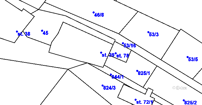 Parcela st. 39 v KÚ Lhotice u Jemnice, Katastrální mapa