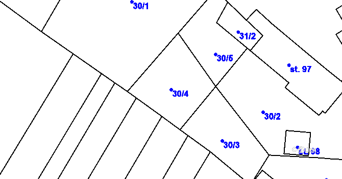 Parcela st. 30/4 v KÚ Lhotice u Jemnice, Katastrální mapa
