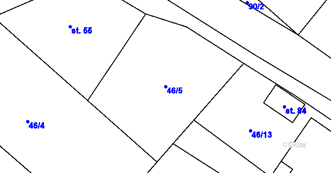 Parcela st. 46/5 v KÚ Lhotice u Jemnice, Katastrální mapa