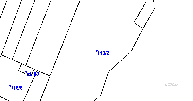 Parcela st. 119/2 v KÚ Lhotice u Jemnice, Katastrální mapa