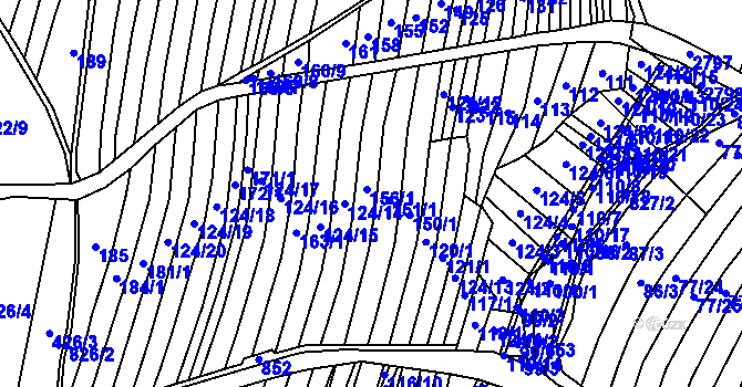 Parcela st. 124 v KÚ Lhotice u Jemnice, Katastrální mapa
