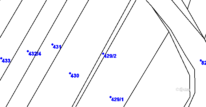 Parcela st. 429/2 v KÚ Lhotice u Jemnice, Katastrální mapa