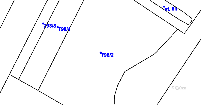 Parcela st. 798/2 v KÚ Lhotice u Jemnice, Katastrální mapa