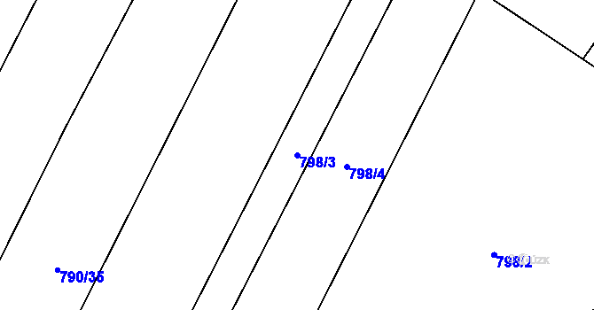 Parcela st. 798/3 v KÚ Lhotice u Jemnice, Katastrální mapa