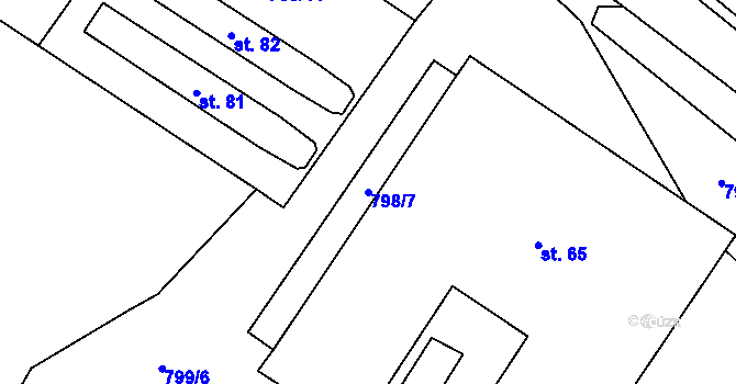 Parcela st. 798/7 v KÚ Lhotice u Jemnice, Katastrální mapa