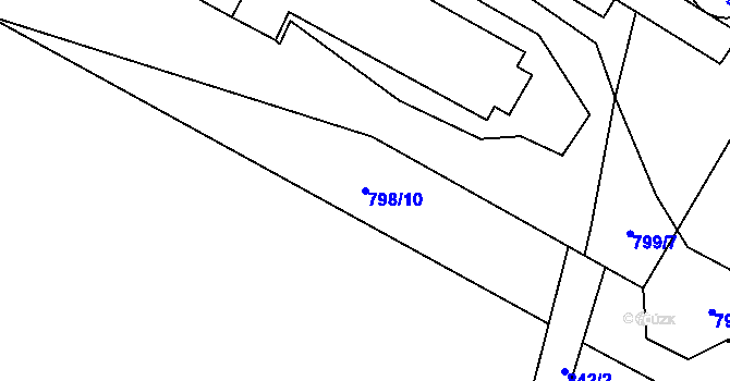 Parcela st. 798/10 v KÚ Lhotice u Jemnice, Katastrální mapa