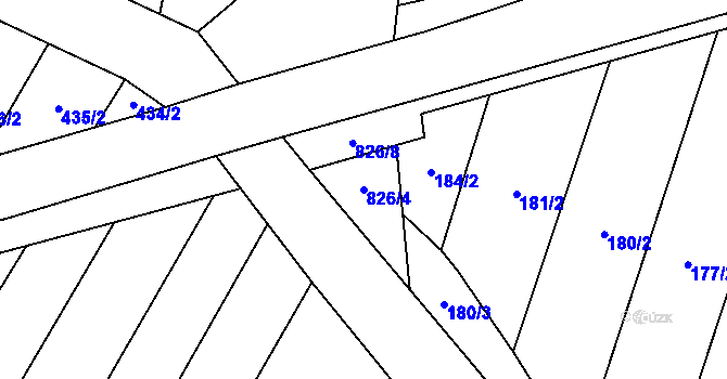 Parcela st. 826/4 v KÚ Lhotice u Jemnice, Katastrální mapa