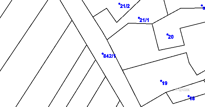 Parcela st. 842/1 v KÚ Lhotice u Jemnice, Katastrální mapa