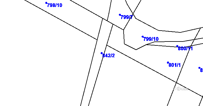 Parcela st. 842/2 v KÚ Lhotice u Jemnice, Katastrální mapa