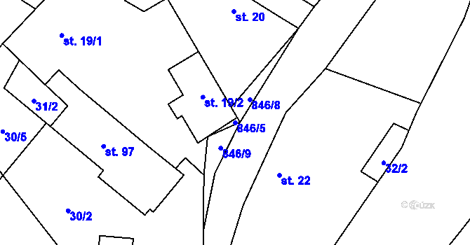 Parcela st. 846/5 v KÚ Lhotice u Jemnice, Katastrální mapa