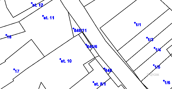 Parcela st. 846/6 v KÚ Lhotice u Jemnice, Katastrální mapa