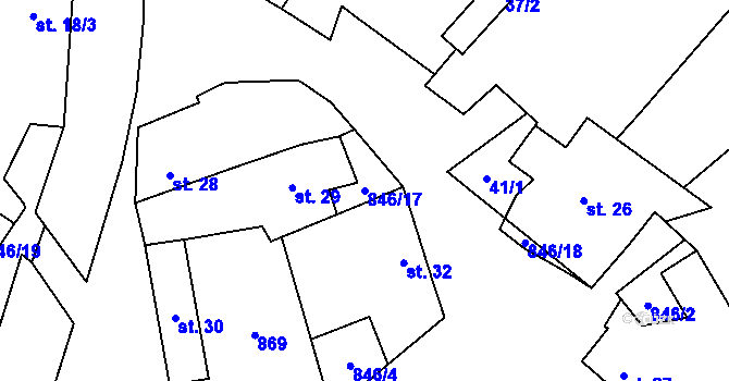 Parcela st. 846/17 v KÚ Lhotice u Jemnice, Katastrální mapa