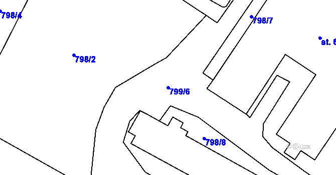 Parcela st. 799/6 v KÚ Lhotice u Jemnice, Katastrální mapa