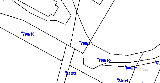 Parcela st. 799/7 v KÚ Lhotice u Jemnice, Katastrální mapa