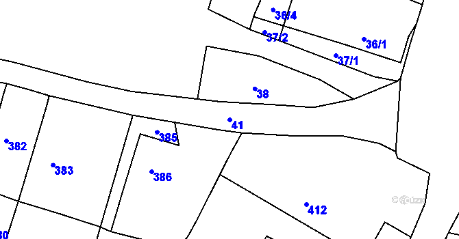Parcela st. 41 v KÚ Lhotka u Hořovic, Katastrální mapa
