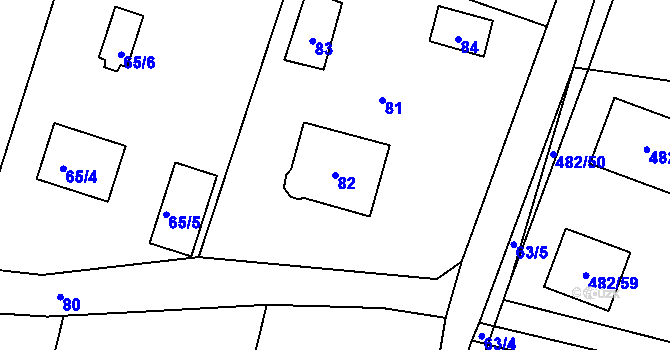 Parcela st. 82 v KÚ Lhotka u Hořovic, Katastrální mapa