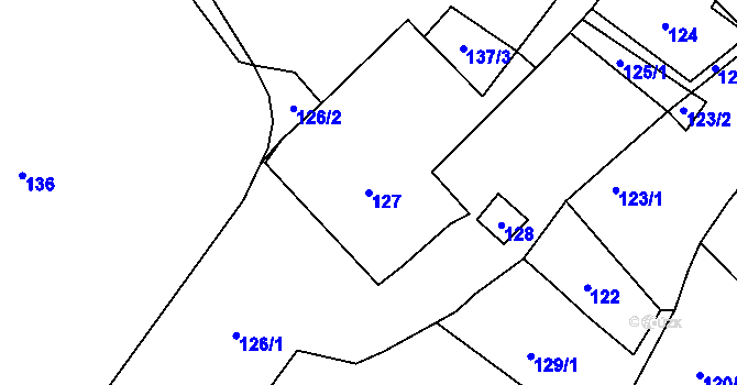 Parcela st. 127 v KÚ Lhotka u Hořovic, Katastrální mapa