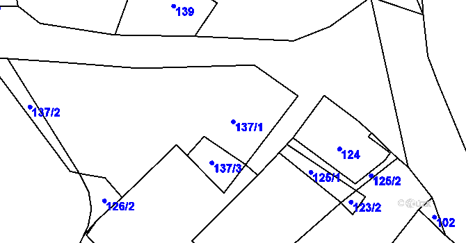 Parcela st. 137/1 v KÚ Lhotka u Hořovic, Katastrální mapa