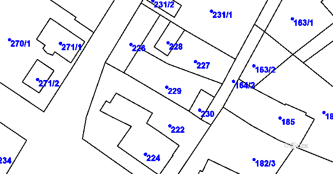 Parcela st. 229 v KÚ Lhotka u Hořovic, Katastrální mapa