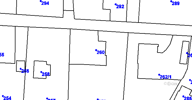Parcela st. 260 v KÚ Lhotka u Hořovic, Katastrální mapa